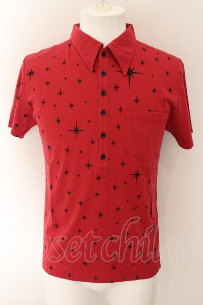 画像1: SMACK ENGINEER / Ster polo shirt ポロシャツ M レッド O-24-10-17-081-SM-sh-YM-ZT314 (1)