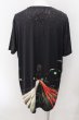 画像2: PUBLIC EYES / 総柄グラフィックビッグシルエットカットソー M ブラック O-24-10-17-011-PU-ts-YM-ZT273 (2)