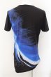 画像2: CIVARIZE / PIKOコラボ アシンメトリーフェザーロングTシャツ F ブラックxブルー O-24-10-17-012-CI-ts-YM-ZY (2)