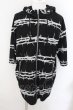 画像1: CIVARIZE / 総柄ハイネックジップアップ半袖パーカー 46 ブラック O-24-10-17-013-CI-to-YM-ZT317 (1)