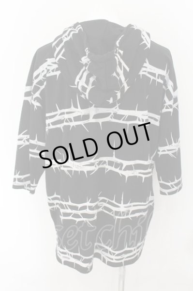 画像2: CIVARIZE / 総柄ハイネックジップアップ半袖パーカー 46 ブラック O-24-10-17-013-CI-to-YM-ZT317 (2)