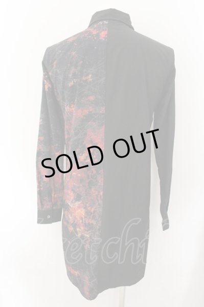 画像2: CIVARIZE / バイカラー昇華ロングシャツ 44 ブラックｘレッド O-24-10-17-015-CI-sh-YM-ZY (2)