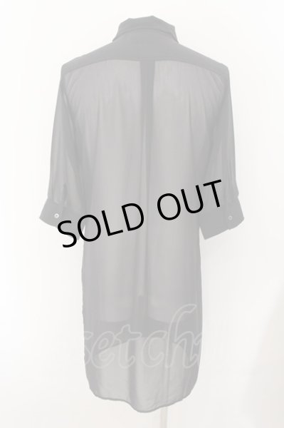 画像2: CIVARIZE / ６分袖ロングシフォンシャツ 46 ブラックｘレッド O-24-10-17-026-CI-sh-YM-ZT465 (2)