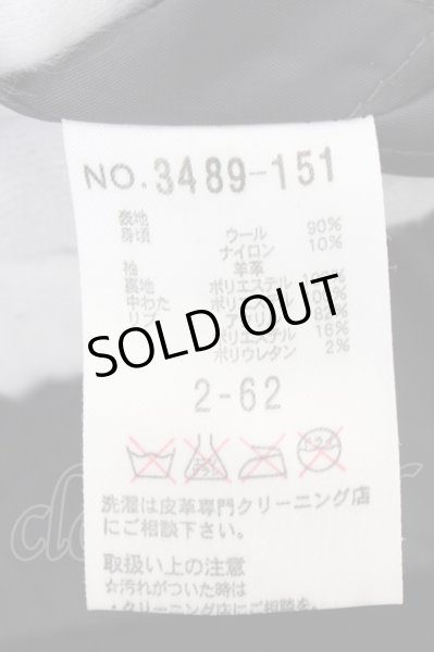 画像3: SCHLUSSEL / ラムレザー切り替えメルトンジャケット 2 ブラック O-24-10-28-038-SC-ou-YM-M118 (3)
