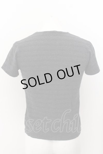 画像2: SCHLUSSEL / ボーダーニット半袖ニットソー 2 グレー O-24-10-28-011-SC-to-YM-ZT366 (2)