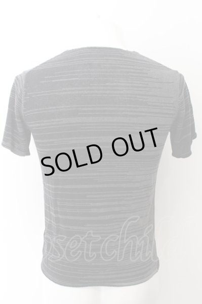 画像2: SCHLUSSEL / MIX横編みVネックTシャツ 2 グレー O-24-10-28-015-SC-ts-YM-ZT270 (2)