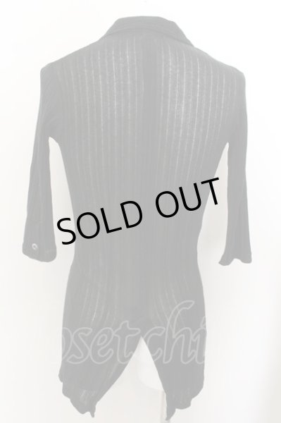 画像2: SCHLUSSEL / リブニット六部袖ミディジャケット 2 ブラック O-24-10-28-026-SC-ja-YM-ZT268 (2)