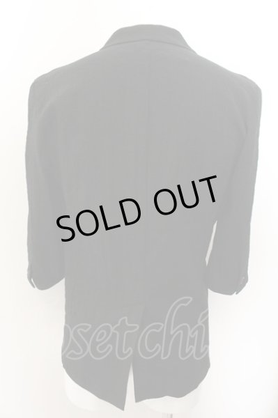 画像2: SCHLUSSEL / レーヨンストレッチ七分袖テーラードジャケット 2 ブラック O-24-10-28-032-SC-ja-YM-OS (2)