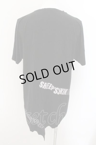 画像2: JOHNNY WOLF / JOHNNY LONDON(ジョニーロンドン)アシンメトリーTシャツ 1-2 ブラック O-24-10-29-035-JO-ts-YM-ZT320 (2)