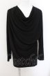 画像1: BUFFALO BOBS / LACE-DRAPE(レース ドレープ)切り替えドレープカットソー 2-3 ブラック O-24-10-29-036-BU-to-YM-ZT1101 (1)