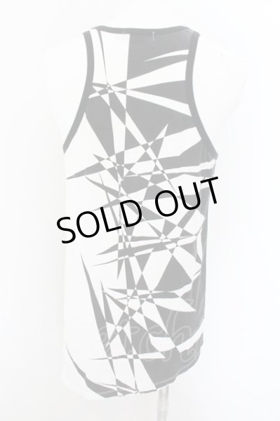 画像2: CIVARIZE / Thwartアシンメトリージオメトリック総柄タンクトップ 46 ブラックｘホワイト O-24-10-29-041-CI-to-YM-OS (2)