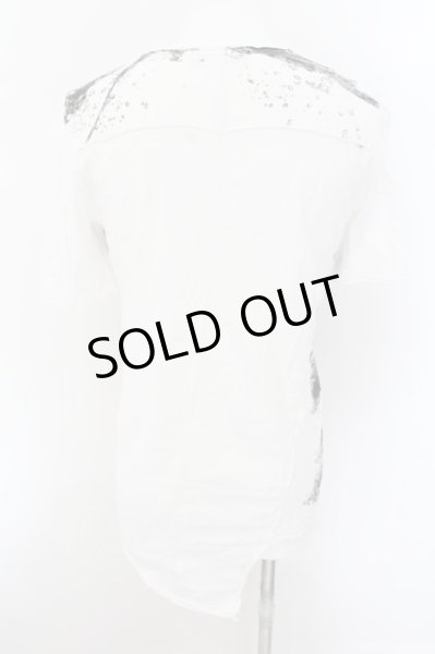 画像2: JOHNNY WOLF / WATER アシンメトリーTシャツ 1 ホワイト O-24-10-29-050-JO-ts-YM-ZT318 (2)