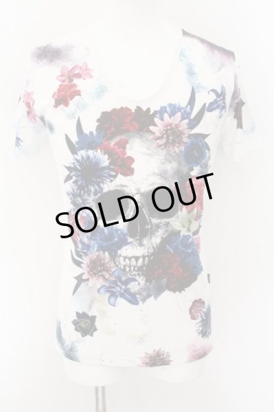 画像1: CIVARIZE / 転写スカルフラワーTシャツ 44 ホワイト O-24-10-29-054-CI-ts-YM-ZT318 (1)