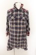 画像1: LGB / SHIRT-G/DRESS　七部袖シャツワンピース 0（レディース） ネイビーｘレッド O-24-10-29-065-LG-sh-YM-ZT167 (1)