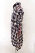 画像3: LGB / SHIRT-G/DRESS　七部袖シャツワンピース 0（レディース） ネイビーｘレッド O-24-10-29-065-LG-sh-YM-ZT167 (3)