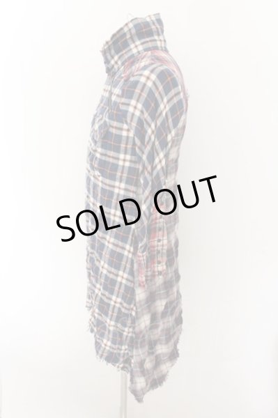 画像3: LGB / SHIRT-G/DRESS　七部袖シャツワンピース 0（レディース） ネイビーｘレッド O-24-10-29-065-LG-sh-YM-ZT167 (3)