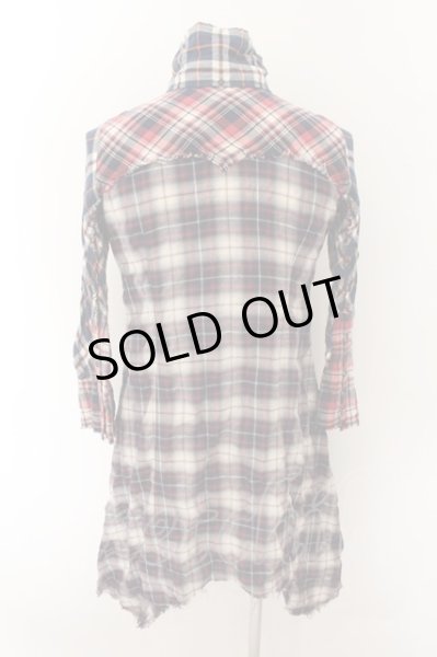 画像4: LGB / SHIRT-G/DRESS　七部袖シャツワンピース 0（レディース） ネイビーｘレッド O-24-10-29-065-LG-sh-YM-ZT167 (4)