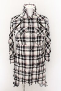 LGB / SHIRT-G/DRESS　七部袖シャツワンピース 0（レディース） ピンクｘブラックｘブルー O-24-10-29-069-LG-sh-YM-ZT167