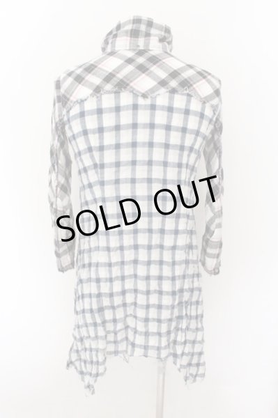 画像4: LGB / SHIRT-G/DRESS　七部袖シャツワンピース 0（レディース） ピンクｘブラックｘブルー O-24-10-29-069-LG-sh-YM-ZT167 (4)
