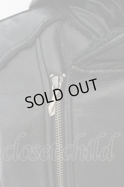 画像2: 14th Addiction / シープスキンボンディングフーデッドライダースブルゾンジャケット 2 ブラック O-24-10-29-092-14-ou-YM-OS (2)