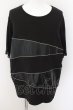 画像1: CIVARIZE / PUレザー切り替えZIPデザインTシャツ F ブラック O-24-10-29-025-CI-ts-YM-ZT-ML007 (1)
