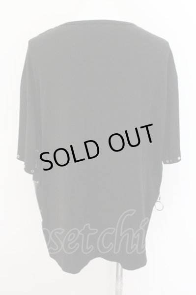 画像2: CIVARIZE / PUレザー切り替えZIPデザインTシャツ F ブラック O-24-10-29-025-CI-ts-YM-ZT-ML007 (2)