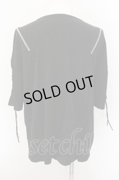 画像2: CIVARIZE / レースアップZIPデザインビッグTシャツ F ブラック O-24-10-29-026-CI-ts-YM-OS (2)