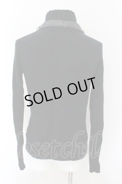 画像2: TORNADO MART / ラビットファー襟PUパイピングニットカーディガン M ブラック O-24-10-31-006-TO-to-YM-OS (2)