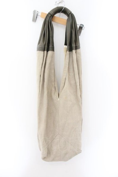 画像2: SHARE SPIRIT / レザーハンドルマルシェバッグ  アイボリーｘオリーブ O-24-10-31-017-SH-ba-YM-ZT-ML008 (2)