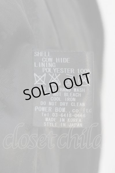 画像4: FUGA / VINTAGE COW HIDE STAND COLLAR SINGLE RIDERS ジャケット（riri） 46 ブラック O-24-10-31-002-FU-ja-YM-ML008 (4)