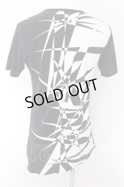 画像2: CIVARIZE / ジオメトリック総柄変形ロングTシャツ 44 ブラックｘホワイト O-24-11-01-047-CI-ts-YM-ZT266 (2)