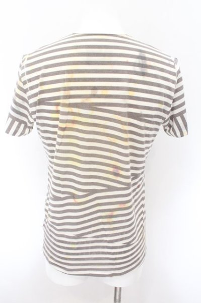 画像2: maxsix / リップボーダーTシャツ L アイボリー O-24-11-01-019-ma-ts-YM-ZT057 (2)