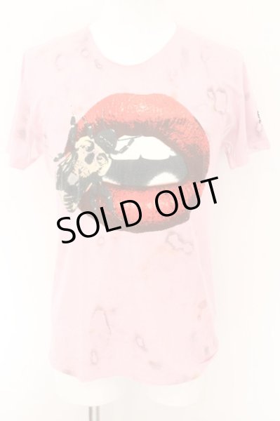 画像1: maxsix / LIP ON HONEY Tシャツ L ピンク O-24-11-01-021-ma-ts-YM-OS (1)