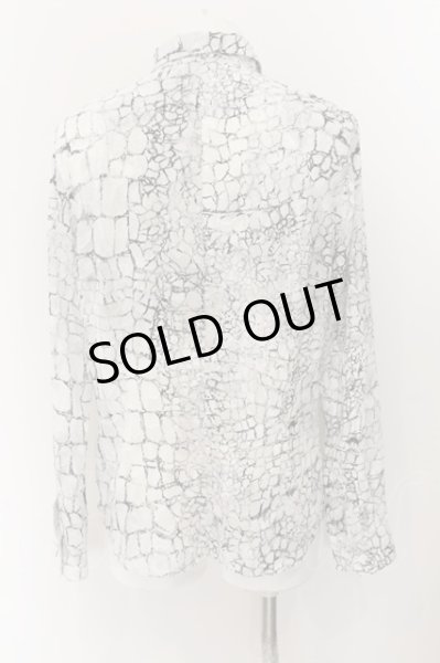 画像3: TORNADO MART / 焦がしクロコダイルジャガードシャツ LL ホワイトｘグリーン O-24-11-09-025-TO-sh-YM-OS (3)