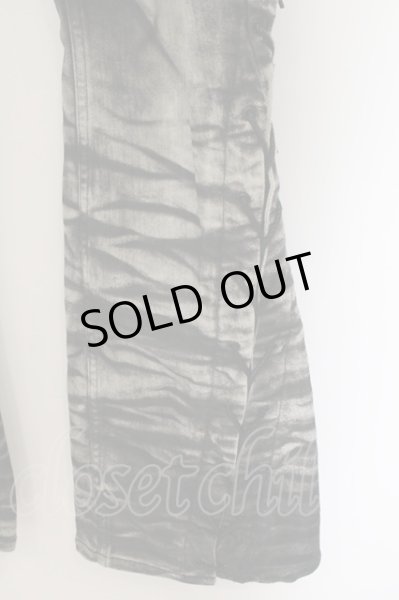 画像2: TORNADO MART / コーティングレースアップベルボトム　デニムパンツ L グレーｘブラック O-24-11-09-029-TO-pa-YM-OS (2)