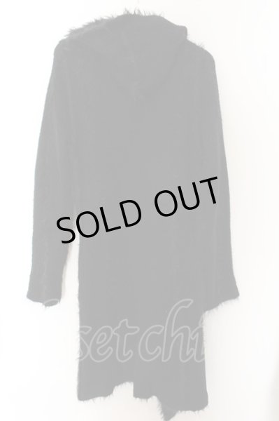 画像2: CIVARIZE / Siege接結フェザーヤーンフード付きニットガウン 46 ブラック O-24-11-09-013-CI-to-YM-OS (2)