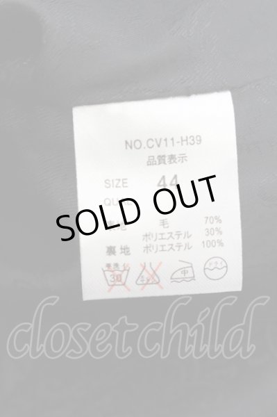 画像3: CIVARIZE / Kick レザーパイピングメルトンPコート 44 ブラック O-24-11-10-031-CI-ou-YM-ZT-M005 (3)