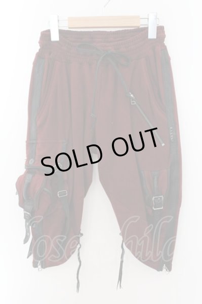 画像1: KMRii / レザーパイピングクロップドスウェットパンツ 1 ワイン O-24-11-10-033-KM-pa-YM-ZT200 (1)