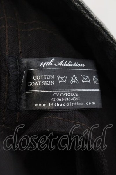 画像4: 14th Addiction / レザー切り替えクロップドパンツ 1 ブラック O-24-11-10-035-14-pa-YM-ZT200 (4)