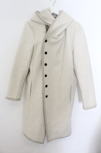 画像1: NO ID. BLACK / パイピングフーデッドロングコート 1 アイボリー O-24-11-10-051-NO-ou-YM-ZT-M006 (1)