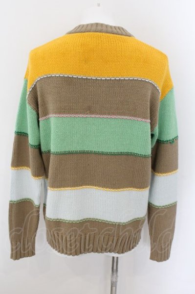 画像2: ZARA / ボーダーニットVネック EU M マルチ O-24-11-10-056-ZA-to-YM-ZT060 (2)