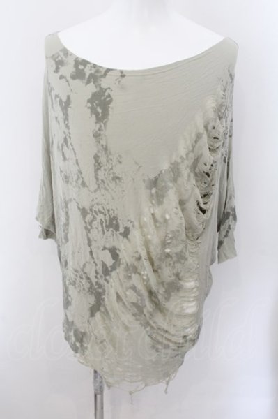 画像1: CATORCE / オーバーデストロイポンチョTシャツ  ライトブルーグレイ O-24-11-10-006-CA-to-YM-ZT284 (1)