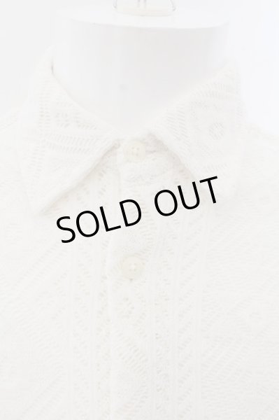 画像2: ZARA / レギュラーフィットレースニットシャツ EU S ホワイト O-24-11-10-059-ZA-sh-YM-ZT060 (2)