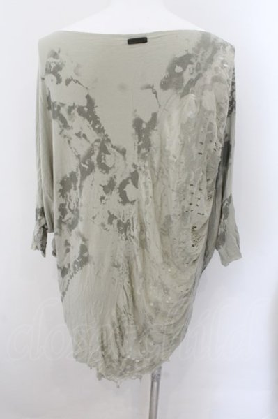 画像2: CATORCE / オーバーデストロイポンチョTシャツ  ライトブルーグレイ O-24-11-10-006-CA-to-YM-ZT284 (2)