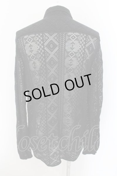 画像2: ZARA / レギュラーフィットレースニットシャツ EU S ブラック O-24-11-10-060-ZA-sh-YM-ZT060 (2)