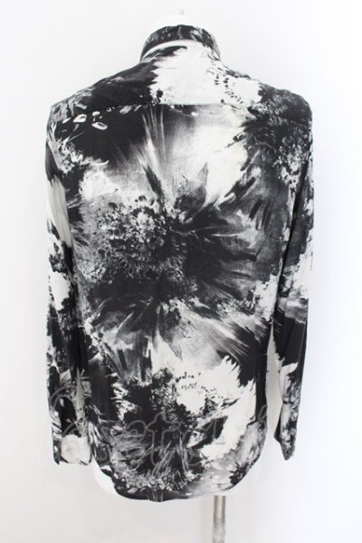 画像2: ZARA / リラックスフィット総柄シャツ EU S ブラック O-24-11-10-061-ZA-sh-YM-ZT109