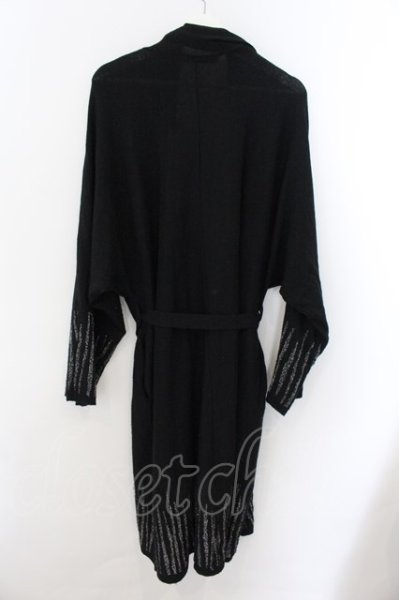 画像2: NO ID. BLACK / ドレープニットカーディガン ONE ブラックｘシルバー O-24-11-10-064-NO-to-YM-ZT109 (2)