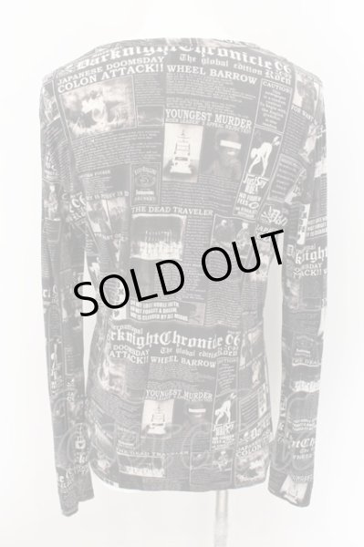 画像2: Roen / 総柄インナーカットソー L ブラック O-24-11-10-066-Ro-to-YM-OS (2)