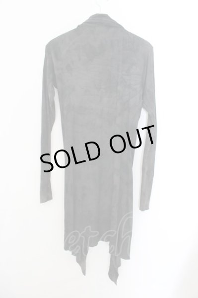 画像2: MIDAS / ショットガンダメージムラ染めテレコカーディガン  ダークグレー（ブラック系） O-24-11-10-068-MI-to-YM-ZT285 (2)