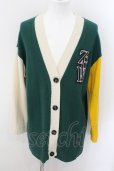 画像1: ZARA / スクールカーディガン EU L グリーンｘイエローｘアイボリー O-24-11-10-072-ZA-to-YM-ZT240 (1)